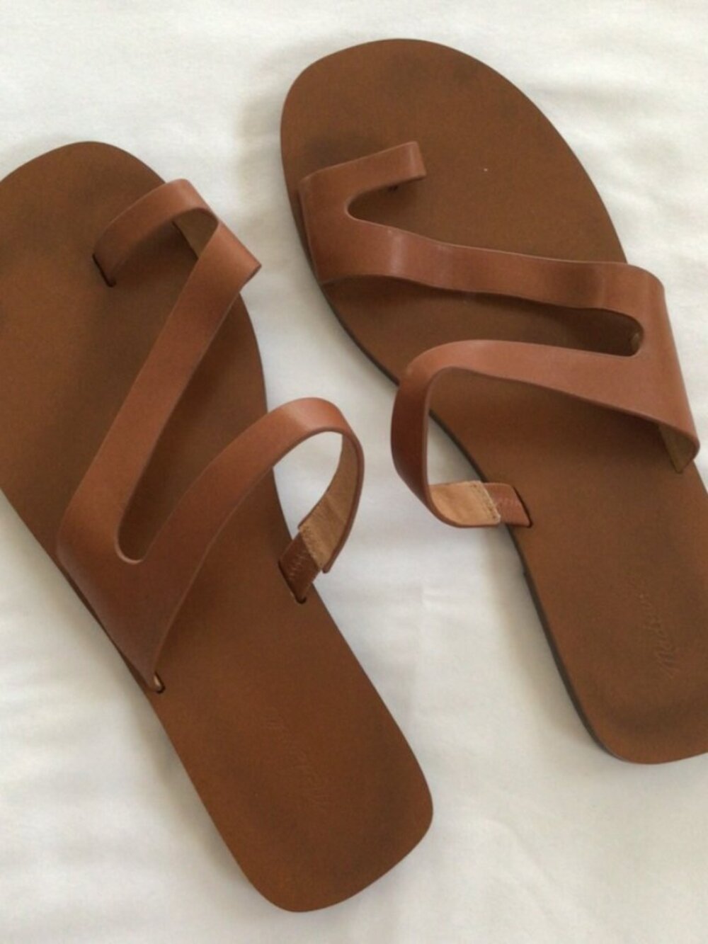 Madewell Brown Leather Flat Sandals Sz 8.5